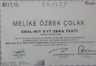Psk. Dan. Melike Özbek Çolak Psikolojik Danışman sertifikası