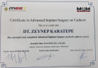 Dt. Zeynep Karatepe Diş Hekimi sertifikası