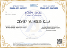 Psk. Zeynep Yükselen Kula Psikoloji sertifikası