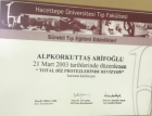 Op. Dr. Alpkorkuttaş Arifoğlu Ortopedi ve Travmatoloji sertifikası