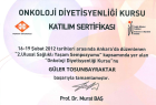Uzm. Dyt. Güler Tosunbayraktar Diyetisyen sertifikası