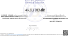 Psk. Arzu Demir Psikoloji sertifikası
