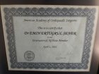 Prof. Dr. Ertuğrul Şener Ortopedi ve Travmatoloji sertifikası