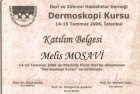 Uzm. Dr. Melis Mosavi Dermatoloji sertifikası