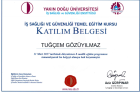 Fzt. Tuğçem Gözüyılmaz Fizyoterapi sertifikası