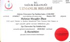 Prof. Dr. Mahmut Muzaffer İlhan Dahiliye - İç Hastalıkları sertifikası