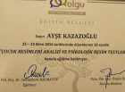 Uzm. Psk. Dan. Ayşe Kazazoğlu Psikolojik Danışman sertifikası