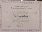 Op. Dr. Yusuf Ünal Ortopedi ve Travmatoloji sertifikası