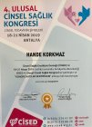 Klinik Psikolog Dr. Hande Korkmaz Çakır Psikoloji sertifikası