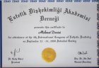 Dr. Dt. Mehmet Derici Diş Hekimi sertifikası
