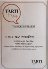 Dyt. Dila Nur Aydoğan Diyetisyen sertifikası