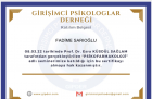 Psk. Dan. Fadime Sarıoğlu Psikoloji sertifikası