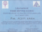 Uzm. Kl. Psk. Asım Eren Psikoloji sertifikası
