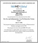 Prof. Dr. Nusret Özdemir Göz Hastalıkları sertifikası