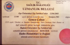 Doç. Dr. Gonca Çoban Şerbetçioğlu Kadın Hastalıkları ve Doğum sertifikası
