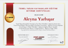 Psk. Aleyna Yarbaşar Psikoloji sertifikası