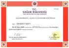 Dr. Mehmet Eken Geleneksel ve Tamamlayıcı Tıp sertifikası