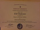 Uzm. Kl. Psk. Elif Özdemir Psikoloji sertifikası