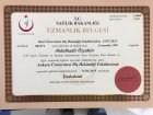Uzm. Dr. Dt. Abdulkadir Özşahin Diş Hekimi sertifikası