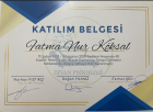 Uzm. Kl. Psk. Fatma Nur Köksal Göksu Psikoloji sertifikası