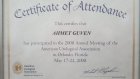 Prof. Dr. Ahmet Güven Çocuk Cerrahisi sertifikası