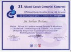 Doç. Dr. Serkan Arslan Çocuk Cerrahisi sertifikası