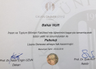 Uzm. Kl. Psk. Bahar Nur Psikoloji sertifikası