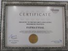 Dyt. Fatma Uysal Diyetisyen sertifikası