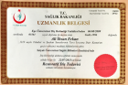 Uzm. Dr. Dt. Ali İhsan Erkan Diş Hekimi sertifikası