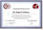 Prof. Dr. Engin Çetinkaya Ortopedi ve Travmatoloji sertifikası