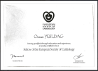 Prof. Dr. Osman Yeşildağ Kardiyoloji sertifikası