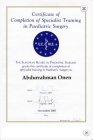 Prof. Dr. Abdurrahman Önen Çocuk Cerrahisi sertifikası
