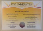Dr. Dt. Menije Menderes Diş Hekimi sertifikası