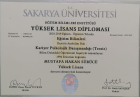 Uzm. Psk. Dan. Hakan Sürücü Psikolojik Danışman sertifikası