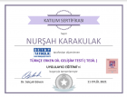 Dil ve Konuşma Terapisti Nurşah Karakulak Dil Konuşma Bozuklukları sertifikası