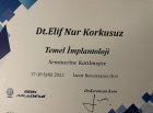 Dt. Elif Nur Korkusuz Diş Hekimi sertifikası