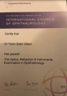 Doç. Dr. Yasin Şakir Göker Göz Hastalıkları sertifikası
