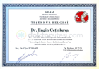 Prof. Dr. Engin Çetinkaya Ortopedi ve Travmatoloji sertifikası