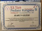 Uzm. Dr. Harun Gezer Çocuk Sağlığı ve Hastalıkları sertifikası