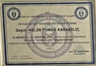 Uzm. Kl. Psk. Helin Karakılıç Psikoloji sertifikası
