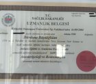 Uzm. Dr. Dürdane Adanacıoğlu Medikal Estetik Tıp Doktoru sertifikası