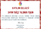 Fzt. Tuğçe Yıldırır Fışkın Fizyoterapi sertifikası