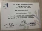 Op. Dr. Muhammed Hanifi Gemci Ortopedi ve Travmatoloji sertifikası
