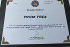 Psk. Melisa Yıldız Psikoloji sertifikası