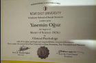 Uzm. Kl. Psk. Yasemin Oğuz Klinik Psikolog sertifikası