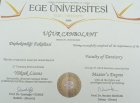 Dt. Uğur Canbolant Diş Hekimi sertifikası
