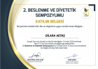 Dyt. Dilara Ağtaş Ertunç Diyetisyen sertifikası
