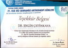Prof. Dr. Engin Çetinkaya Ortopedi ve Travmatoloji sertifikası