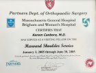 Prof. Dr. Mehmet Kerem Canbora Ortopedi ve Travmatoloji sertifikası