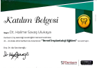 Dt. Halime Savaş Diş Hekimi sertifikası